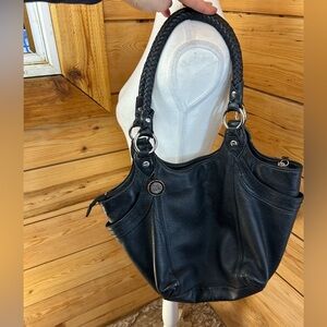 The Sak Slouchy Black Leather Shoulder Bag Tote Purse Big Large 90s Retro Friend